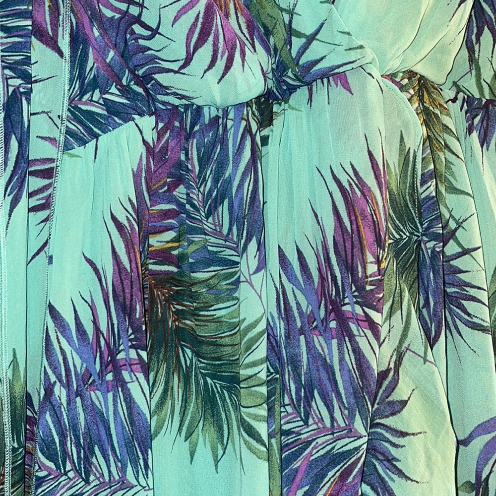 Fashion Nova Teal Tropical Print Midi Dress - Picture 9 of 12